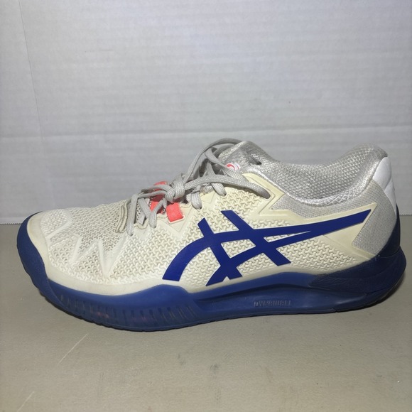ASICS Gel Resolution 8 White Blue Athletic Tennis Pickleball Sneakers Womens 9.5 - Picture 2 of 8